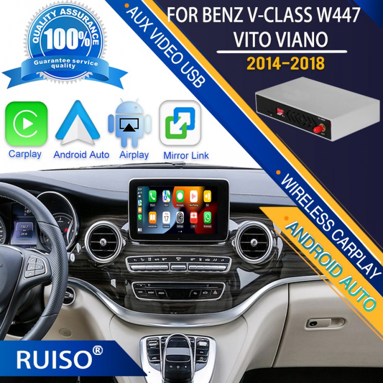 Car Decoding Box Wireless Apple CarPlay Android Auto BOX For Benz V-Class W447 2014-2018 Vito Viano