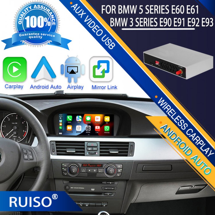  Car Decoding Box Wireless Apple CarPlay Android Auto BOX For  BMW 3 Series E90 E91 E92 E93 5 Series E60 E61 2008-2013