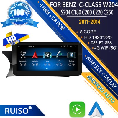 RUISO FC100 Android FOR BENZ C-class W204/S204 C180 C200 C220 C250 C260 C280 C300 C350 C400 carplay android auto DSP 4G WiFi all in one