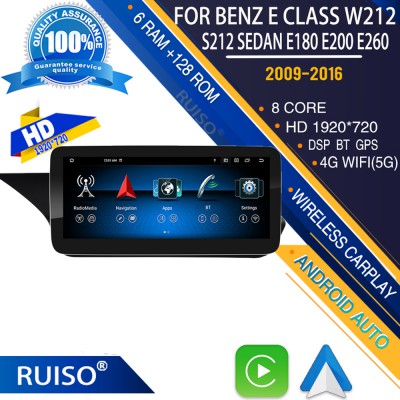 RUISO FC100 Android FOR Benz E class W212 S212 sedan E180 E200 E260 E300 E320 E350 E400 E500 E550 E63AMG 2009-2012 carplay android auto DSP 4G WiFi all in one